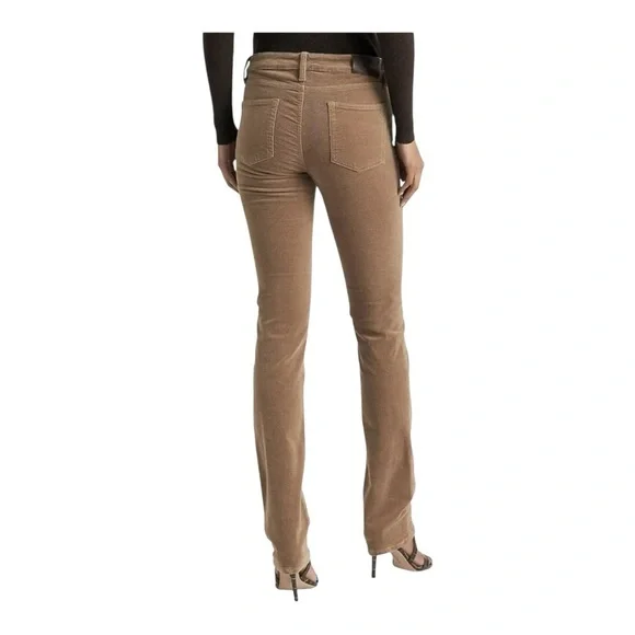 Ralph Lauren Women's Stretch Corduroy Mid-Rise Straight Pants Truffle color - Picture 2 of 10